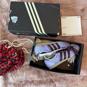 Adidas Wales Bonner Purple Sneakers with Box